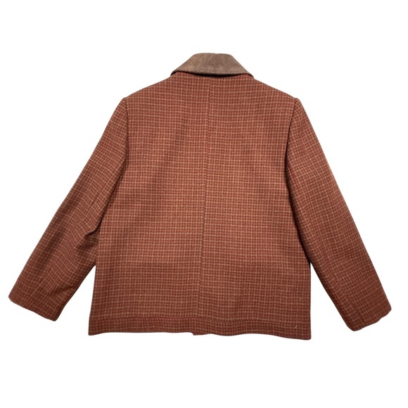 Vintage Hervé Bernard Sport Women's 100% Wool Houndstooth zip up Blazer Size 12 - Picture 2 of 7